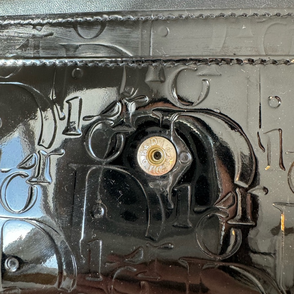 SUPER RARE - Dior Black Patent Leather Logo Ultimate Continental Wallet - Picture 7 of 15